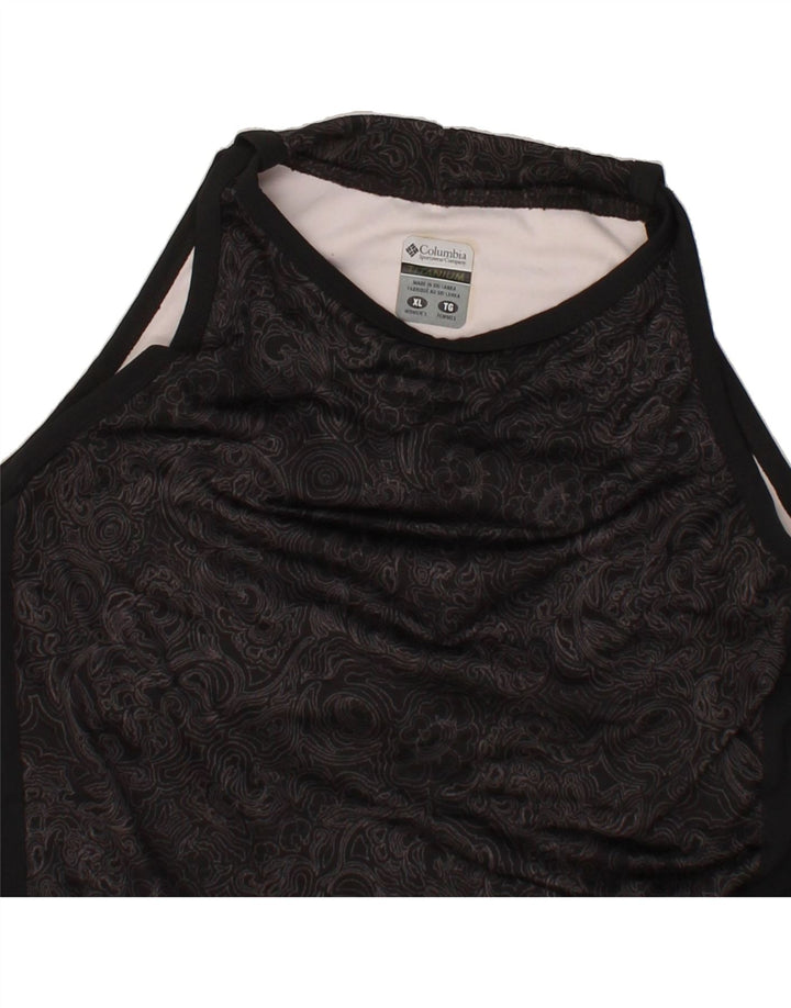 COLUMBIA Womens Titanium Cami Top UK 18 XL Black Floral Polyester Vintage Columbia and Second-Hand Columbia from Messina Hembry 