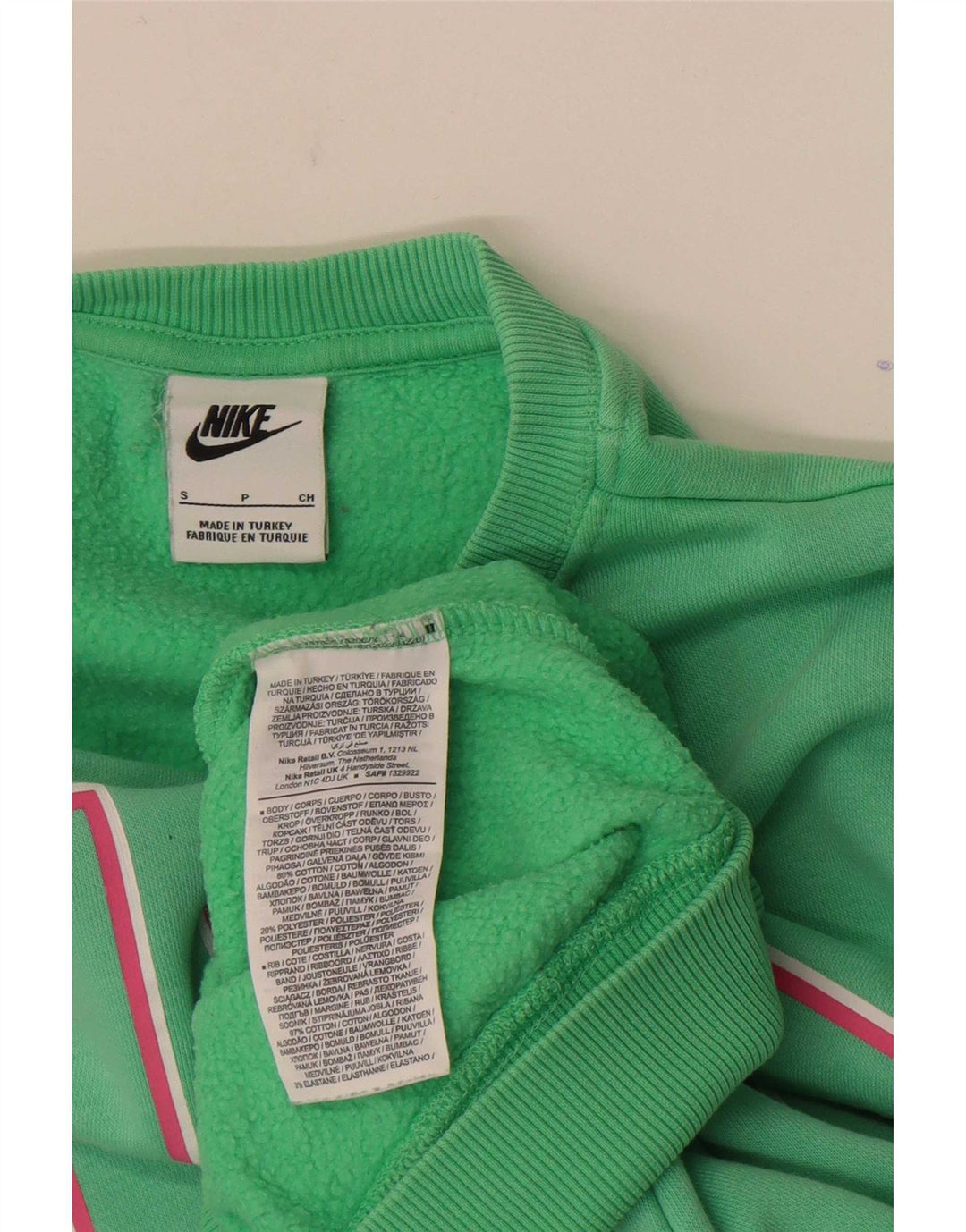 Nike Womens Graphic Oversized Sweatshirt Jumper UK 10 Small Green Cotton