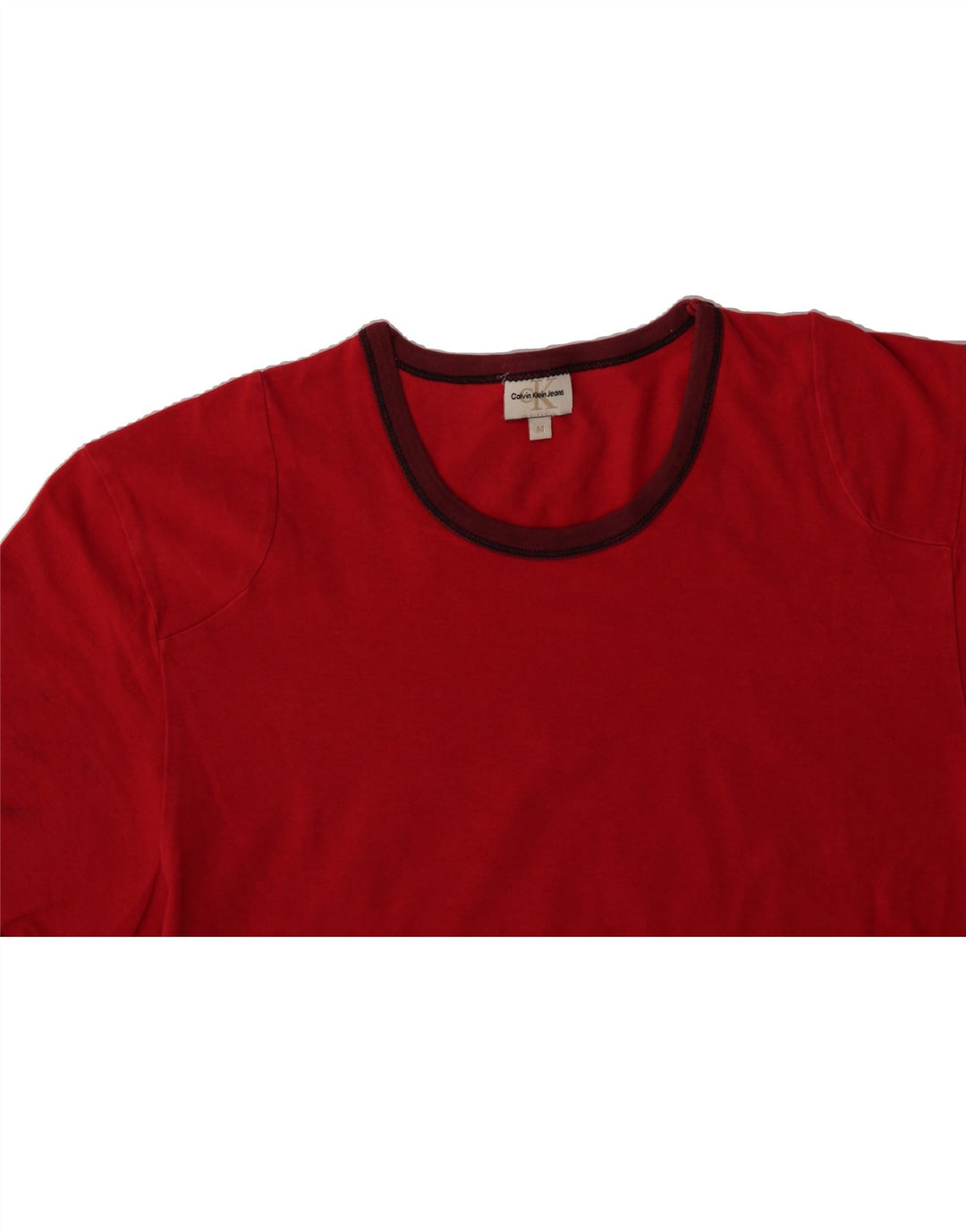 CALVIN KLEIN JEANS Mens T-Shirt Top Medium Red Cotton Vintage Calvin Klein Jeans and Second-Hand Calvin Klein Jeans from Messina Hembry 