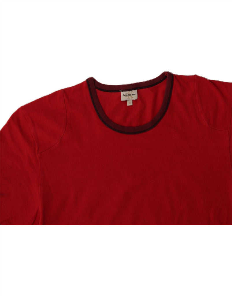 CALVIN KLEIN JEANS Mens T-Shirt Top Medium Red Cotton Vintage Calvin Klein Jeans and Second-Hand Calvin Klein Jeans from Messina Hembry 