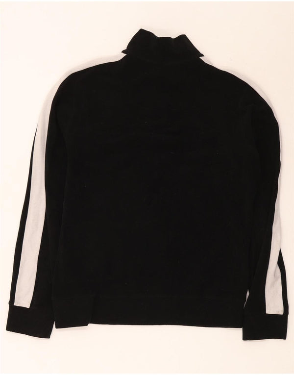 Conte of Florence Mens Graphic Fleece Jumper Large Black Colourblock