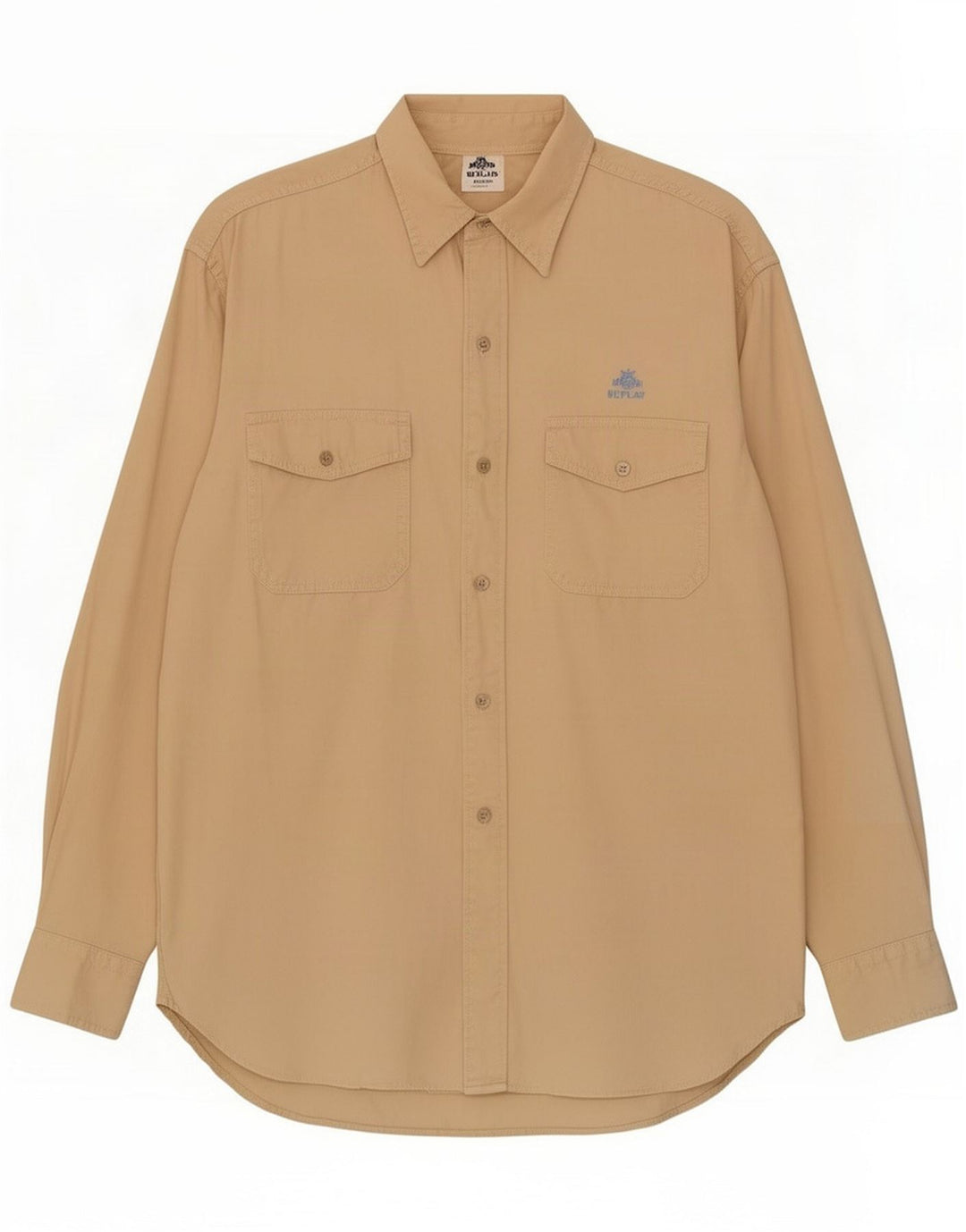 Replay Mens Shirt XL Beige Cotton