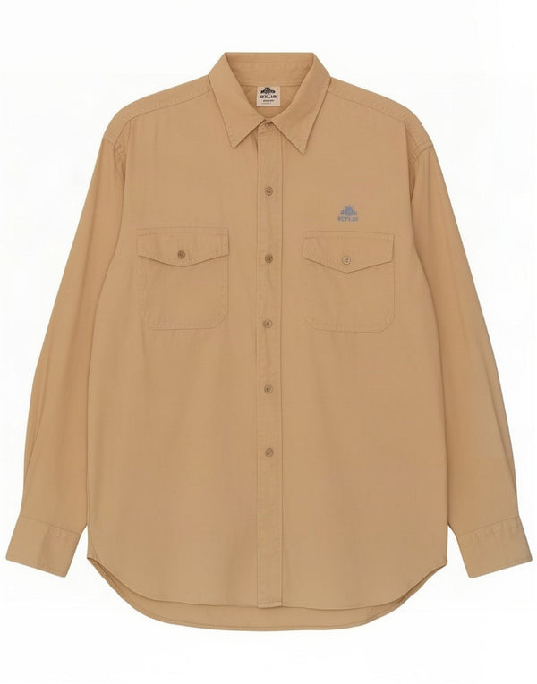 Replay Mens Shirt XL Beige Cotton