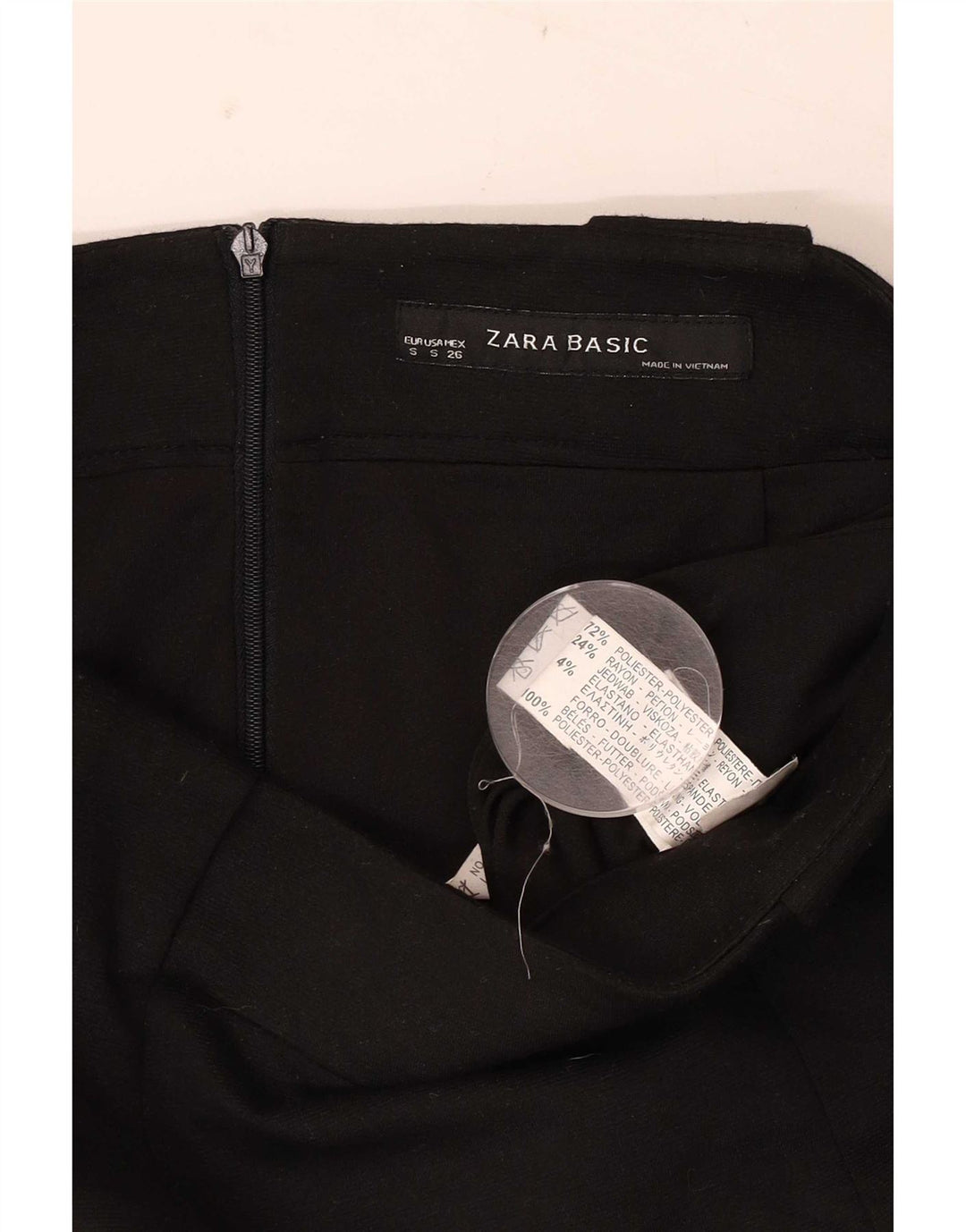 Zara Womens Pencil Skirt Small W26 Black Polyester