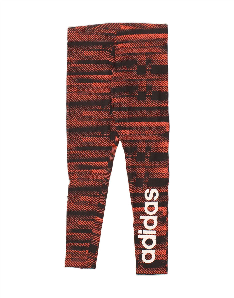 ADIDAS Womens Graphic Leggings UK 12 Medium Red Striped | Vintage Adidas | Thrift | Second-Hand Adidas | Used Clothing | Messina Hembry 