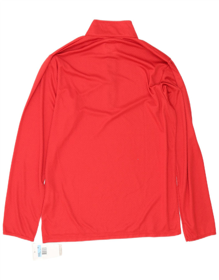 Nike Mens Zip Neck Pullover Tracksuit Top UK 39/41 Medium Red Polyester