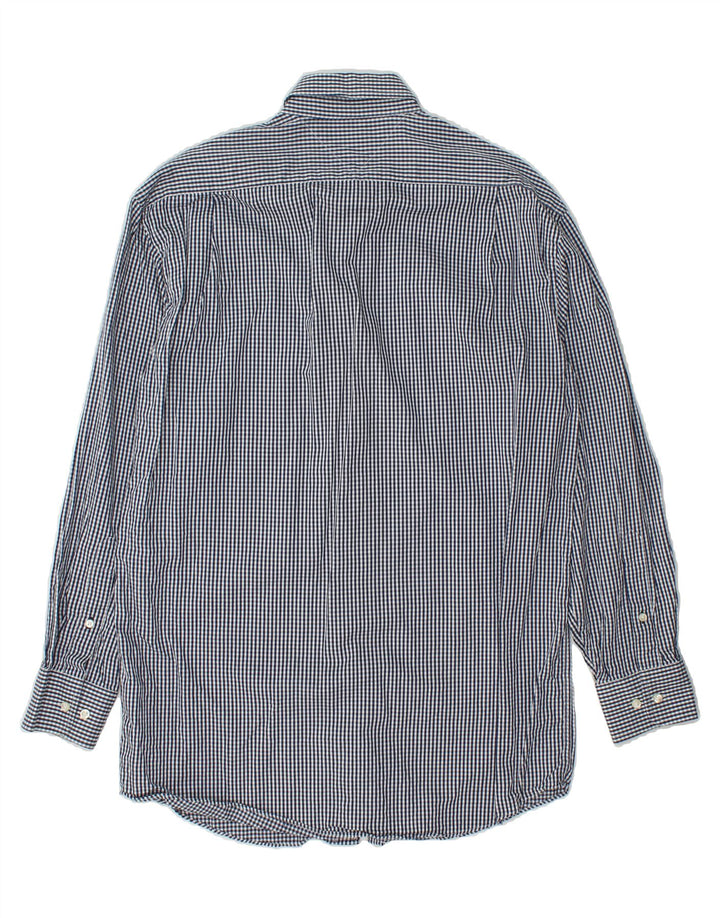 TOMMY HILFIGER Mens Regular Fit Shirt Size 15 Medium Navy Blue Gingham Vintage Tommy Hilfiger and Second-Hand Tommy Hilfiger from Messina Hembry 