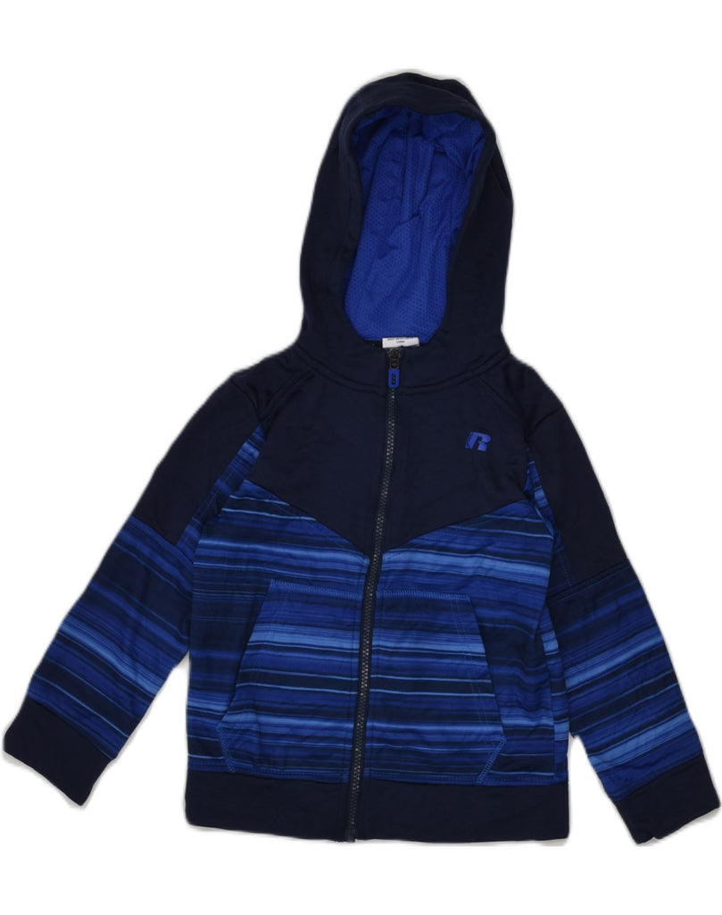 RUSSELL ATHLETIC Boys Zip Hoodie Sweater 4-5 Years XS Navy Blue Polyester | Vintage Russell Athletic | Thrift | Second-Hand Russell Athletic | Used Clothing | Messina Hembry 