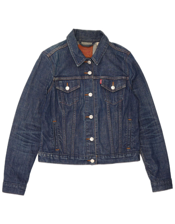 Levi's Womens Crop Denim Jacket UK 12 Medium Blue