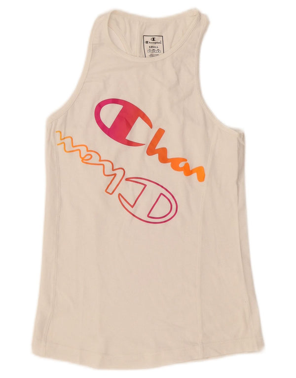 Champion Womens Graphic Vest Top UK 8 Small White