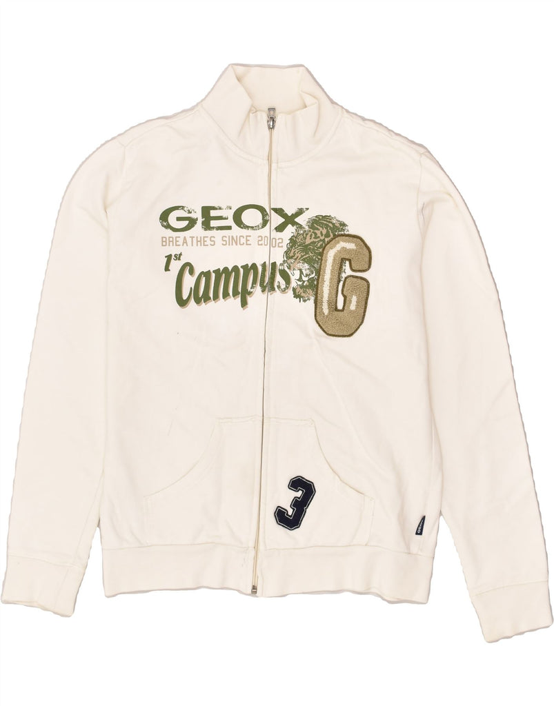 GEOX Boys Graphic Tracksuit Top Jacket 13-14 Years White Cotton | Vintage Geox | Thrift | Second-Hand Geox | Used Clothing | Messina Hembry 