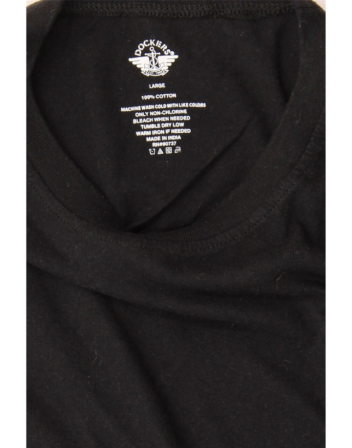 DOCKERS Womens T-Shirt Top UK 14 Large Black Cotton Vintage Dockers and Second-Hand Dockers from Messina Hembry 