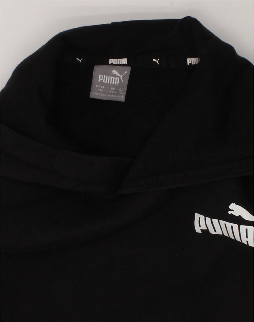 PUMA Boys Hoodie Jumper 13-14 Years Black Cotton | Vintage Puma | Thrift | Second-Hand Puma | Used Clothing | Messina Hembry 