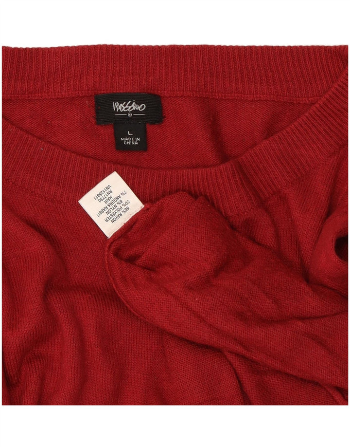 MOSSIMO Womens Boat Neck Jumper Sweater UK 14 Large Red Rayon