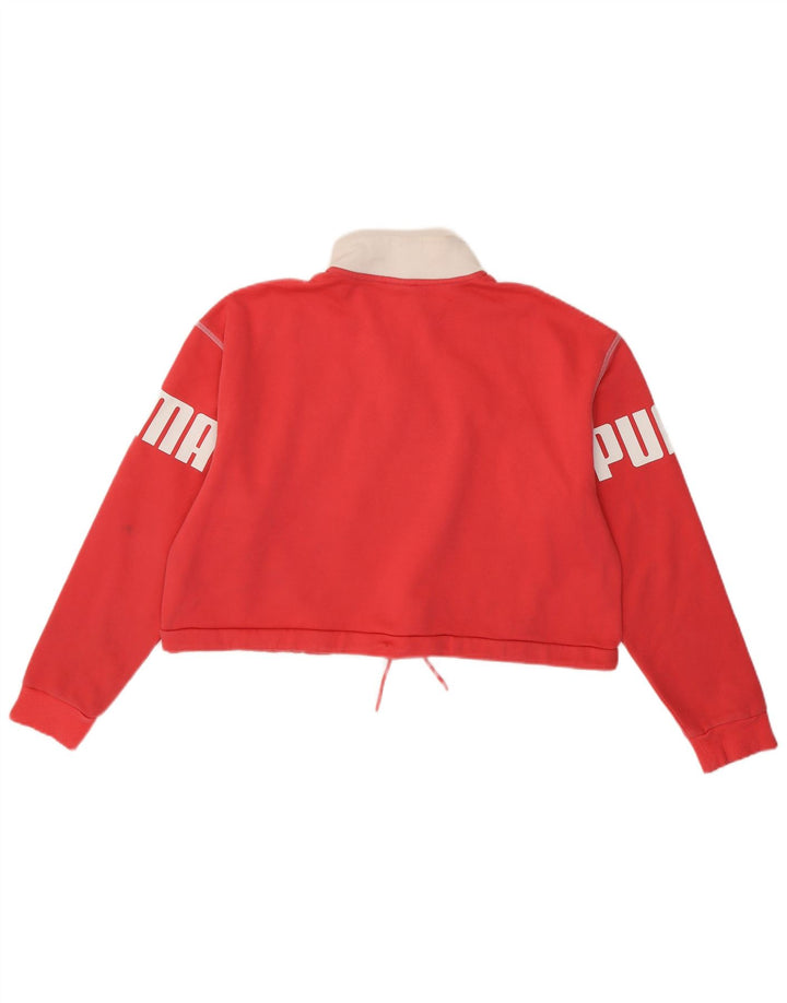 PUMA Womens Oversized Graphic Sweatshirt Jumper UK 16 Large Red