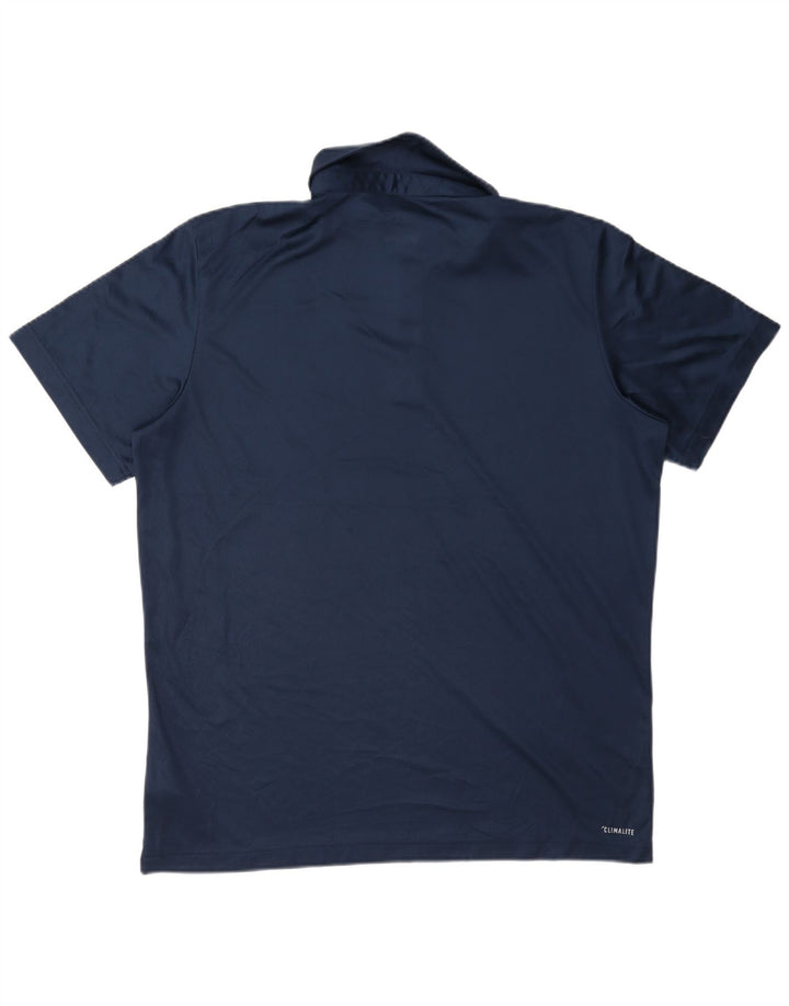 Adidas Mens Climalite Polo Shirt Large Navy Blue Polyester