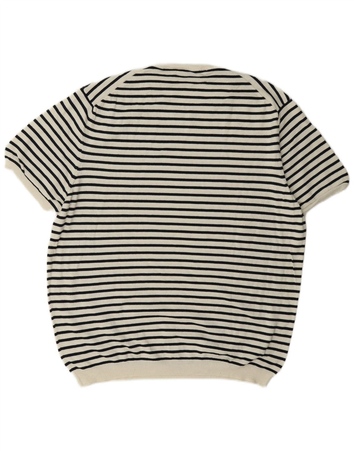 Zara Womens Regular T-Shirt Top UK 18 XL White Striped