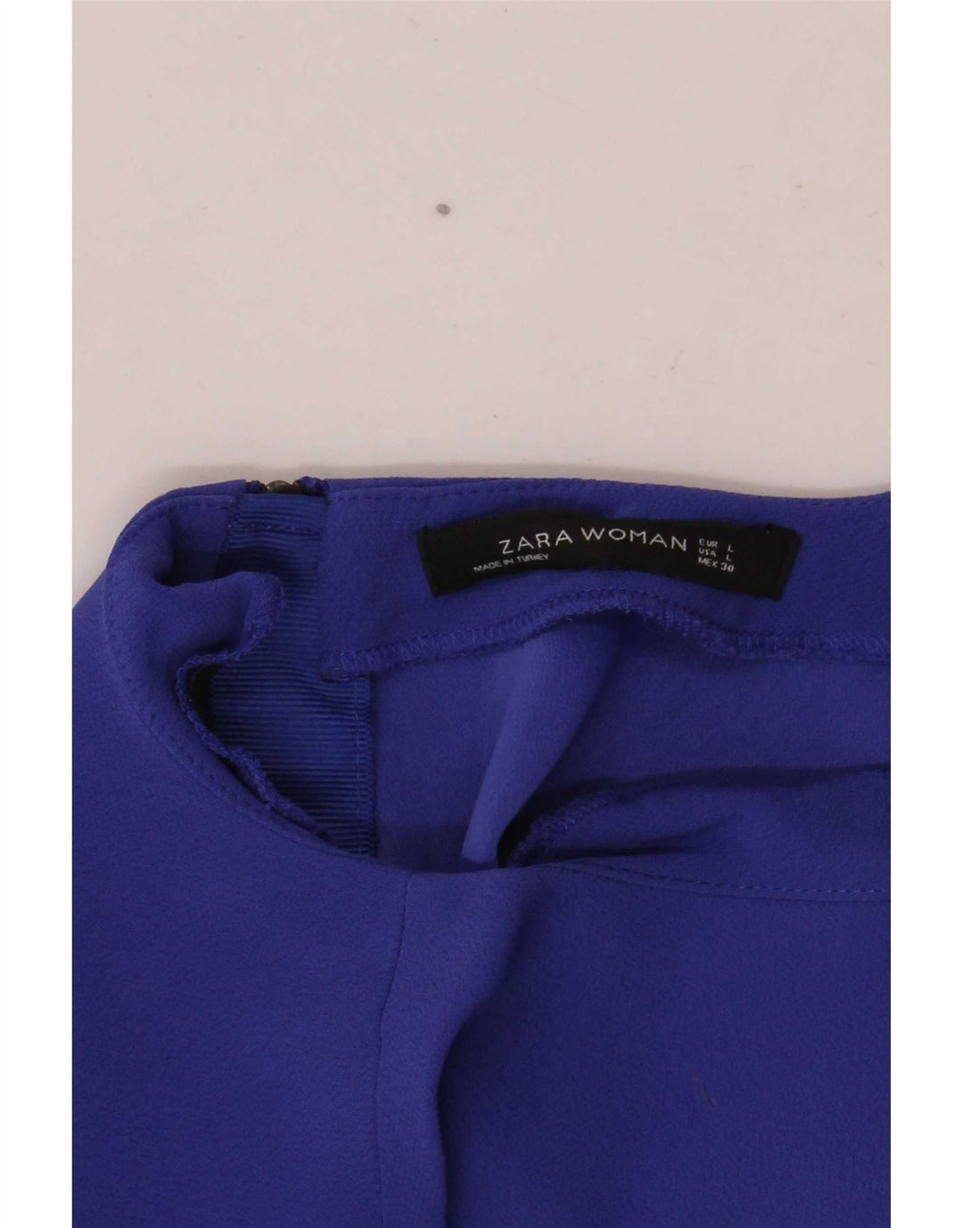 Zara Womens 3/4 Sleeve Oversized Blouse Top UK 16 Large Blue