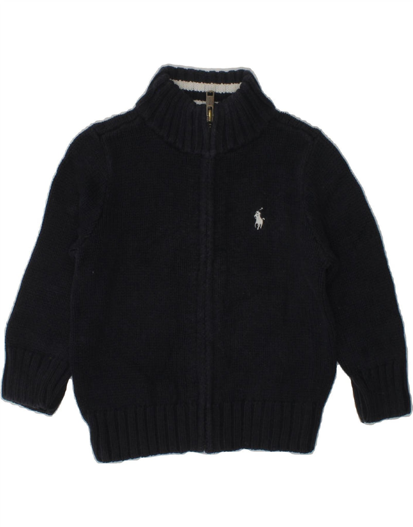 POLO RALPH LAUREN Baby Boys Cardigan Sweater 12-18 Months Navy Blue Cotton | Vintage Polo Ralph Lauren | Thrift | Second-Hand Polo Ralph Lauren | Used Clothing | Messina Hembry 