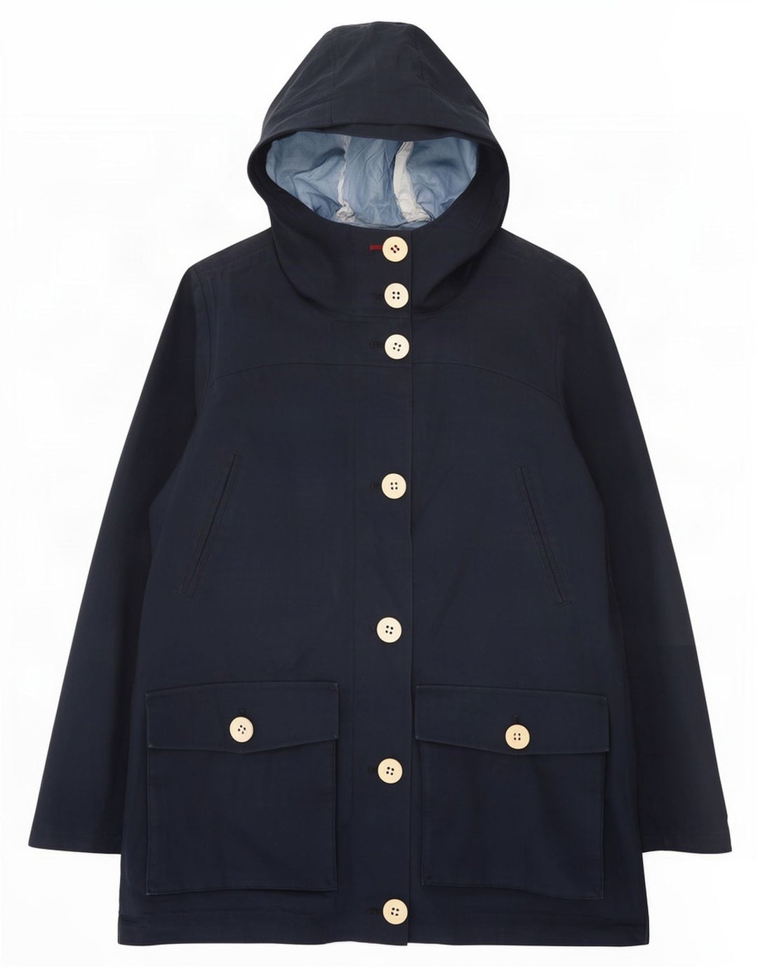 Canadiens Womens Hooded Rain Jacket UK 8 Small Navy Blue Polyester