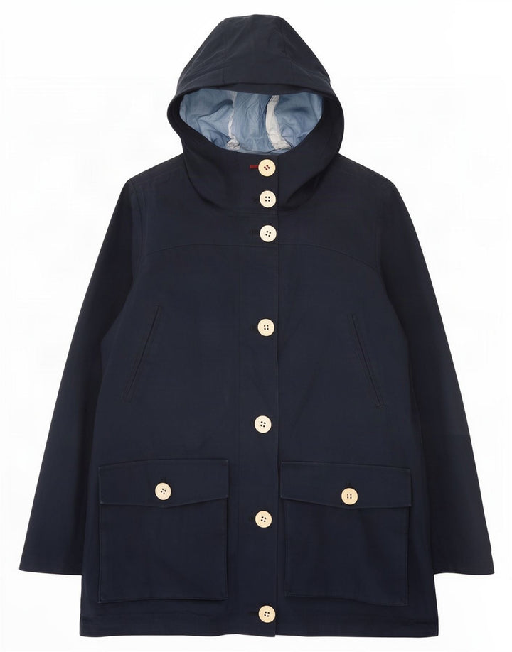 Canadiens Womens Hooded Rain Jacket UK 8 Small Navy Blue Polyester