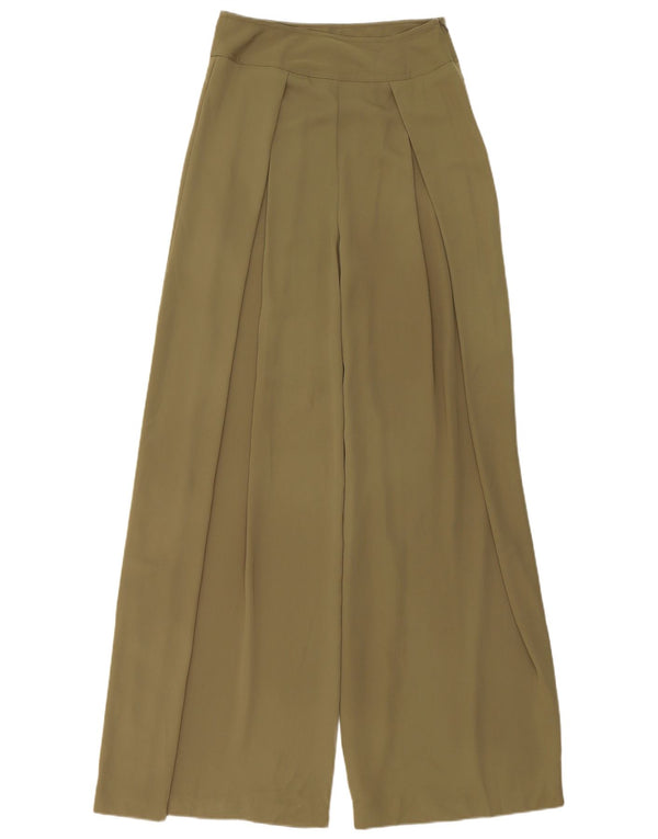 Marks & Spencer Womens High Waist Casual Trousers UK 8 Small W26 L32 Khaki