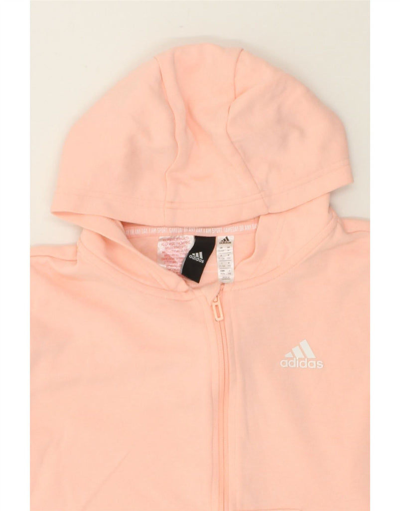 ADIDAS Girls Zip Hoodie Sweater 11-12 Years Pink Cotton | Vintage Adidas | Thrift | Second-Hand Adidas | Used Clothing | Messina Hembry 