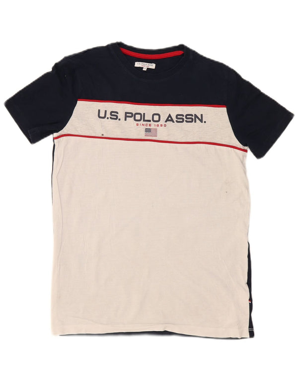 U.S. Polo Assn. Boys Graphic T-Shirt Top 12-13 Years White Colourblock