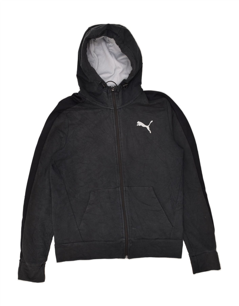 PUMA Mens Zip Hoodie Sweater Small Black | Vintage Puma | Thrift | Second-Hand Puma | Used Clothing | Messina Hembry 