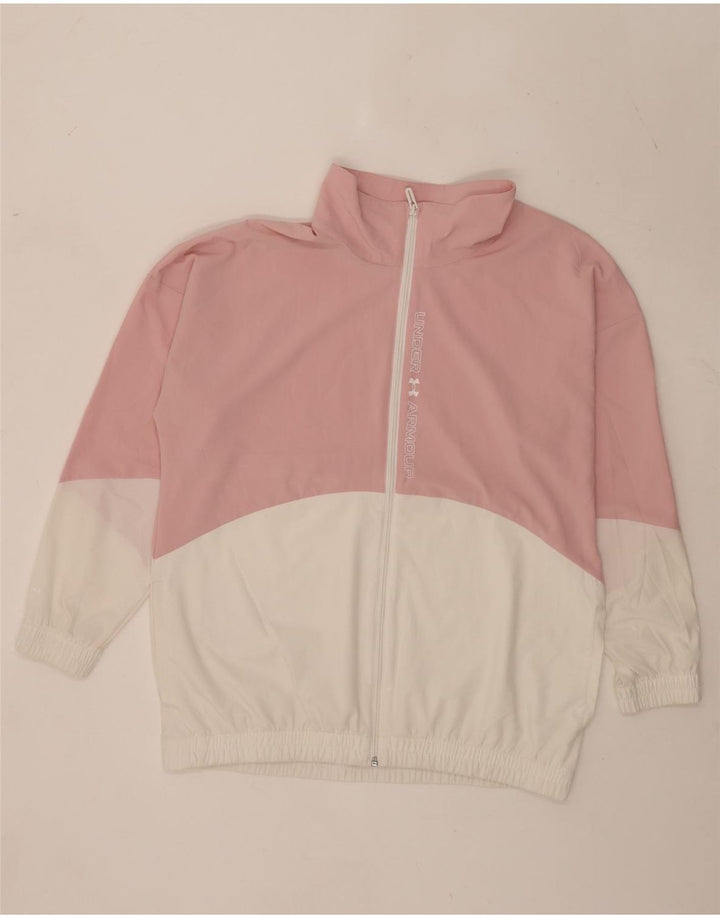 Under Armour Mens Graphic Tracksuit Top Jacket Small Pink Colourblock