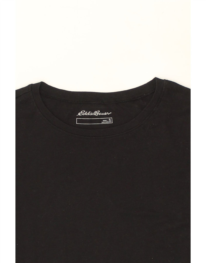 EDDIE BAUER Womens T-Shirt Top UK 18 XL Black Cotton | Vintage Eddie Bauer | Thrift | Second-Hand Eddie Bauer | Used Clothing | Messina Hembry 