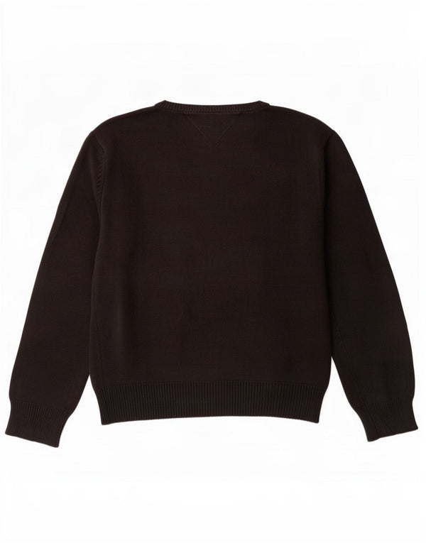 Tommy Hilfiger Mens Crew Neck Jumper Sweater Large Black Cotton