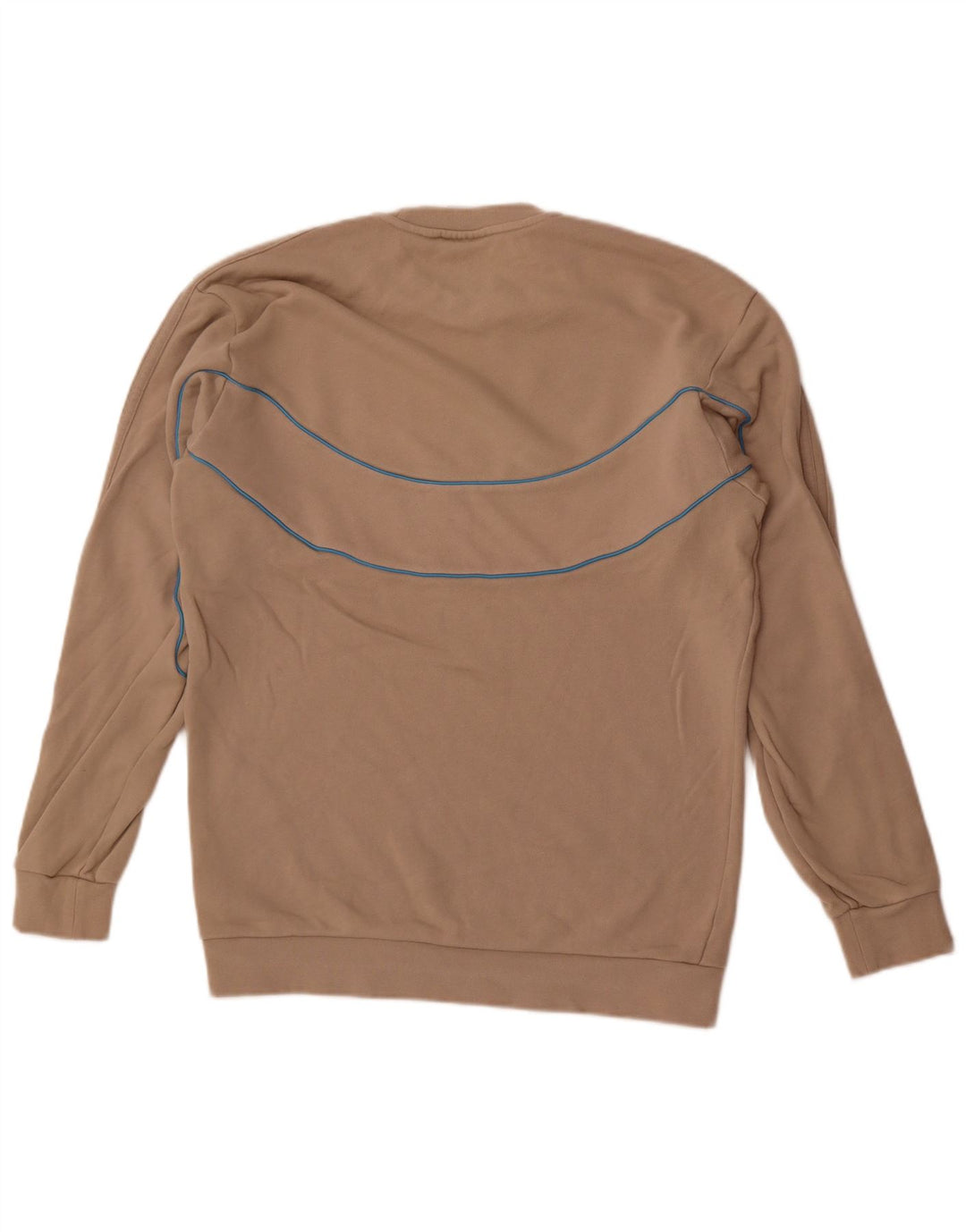 Adidas Mens Sweatshirt Jumper Small Beige Colourblock Cotton