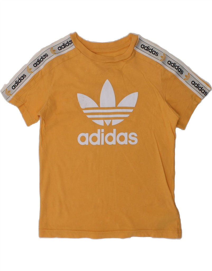 ADIDAS Boys Graphic T-Shirt Top 6-7 Years Yellow Cotton | Vintage Adidas | Thrift | Second-Hand Adidas | Used Clothing | Messina Hembry 