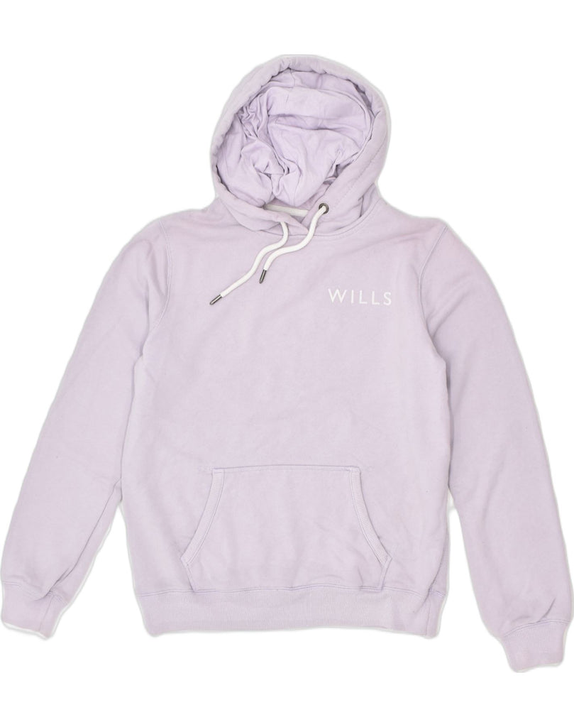 JACK WILLS Womens Graphic Hoodie Jumper UK 12 Medium Purple Cotton | Vintage Jack Wills | Thrift | Second-Hand Jack Wills | Used Clothing | Messina Hembry 