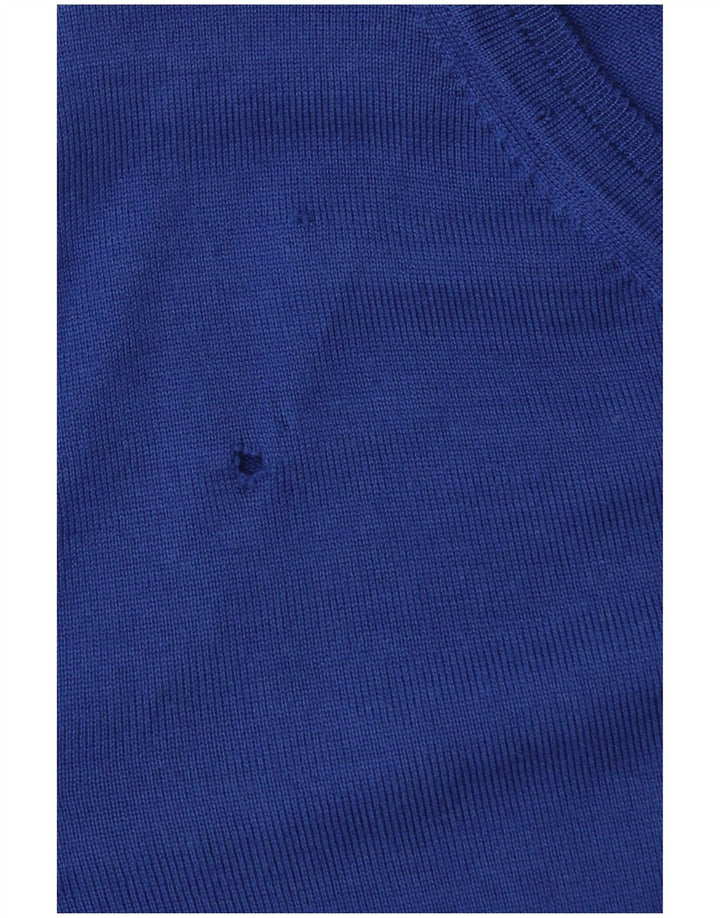 Hugo Boss Mens V-Neck Jumper Sweater XL Blue Virgin Wool