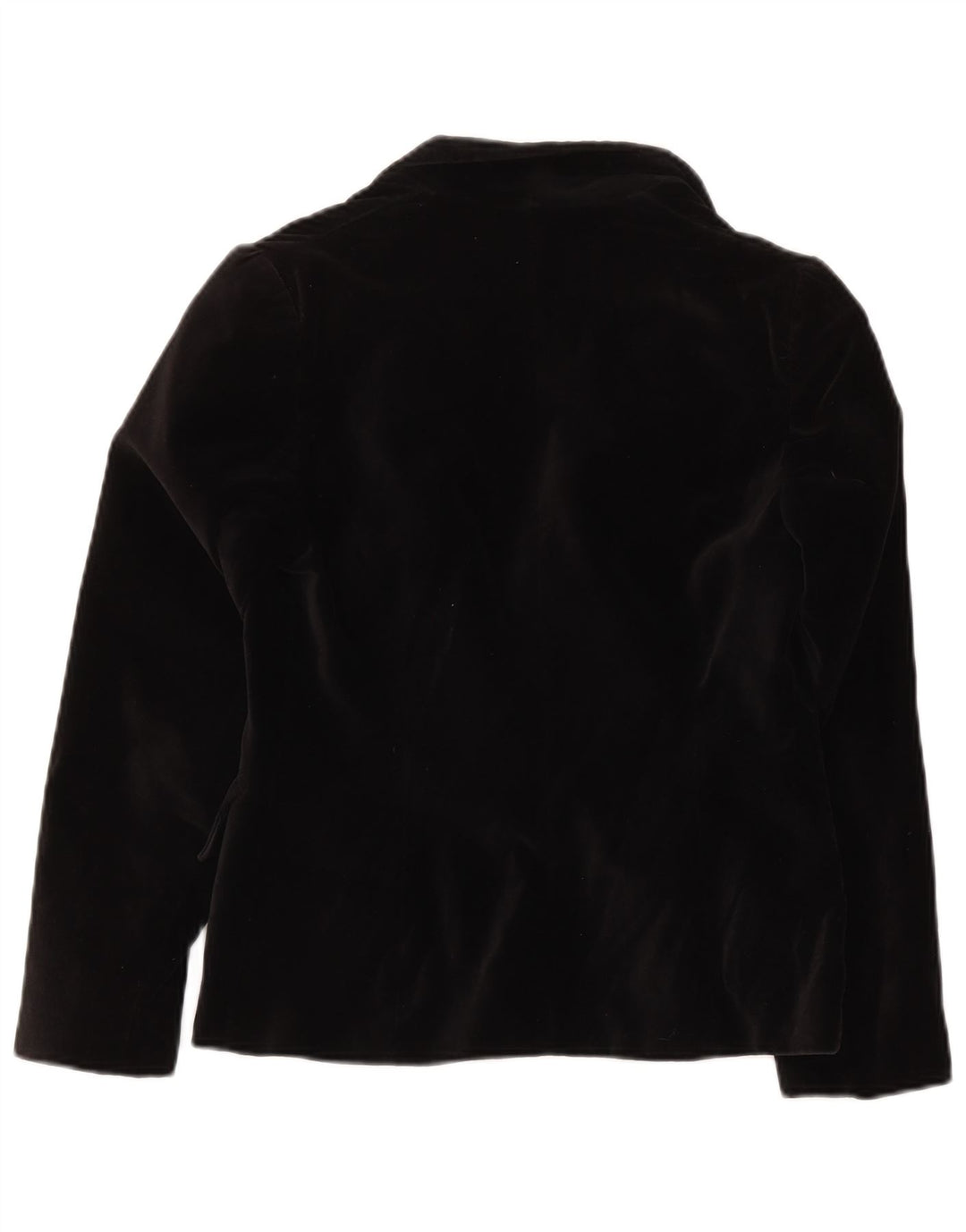 Vintage Womens 1 Button Velvet Blazer Jacket UK 10 Small Black Cotton