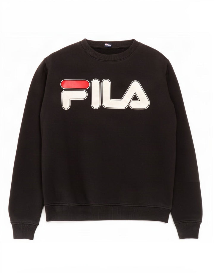 Fila Mens Graphic Sweatshirt Jumper Medium Black Polyester