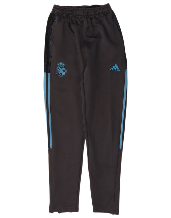Adidas Mens Real Madrid Tracksuit Trousers Small Navy Blue Polyester