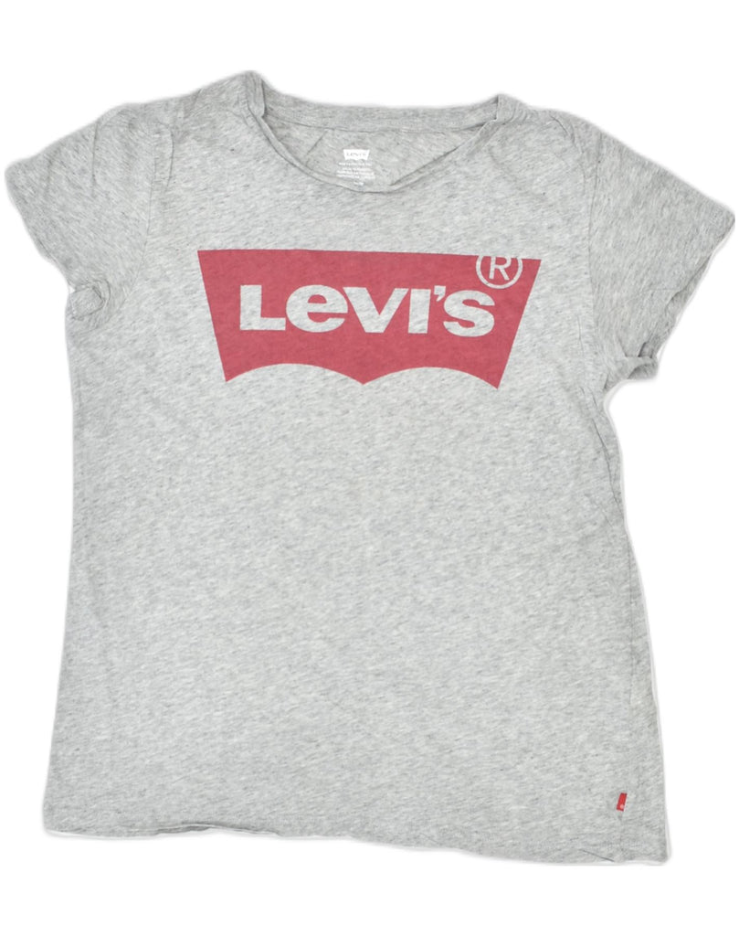 LEVI'S Womens Graphic T-Shirt Top UK 14 Medium Grey Cotton | Vintage | Thrift | Second-Hand | Used Clothing | Messina Hembry 