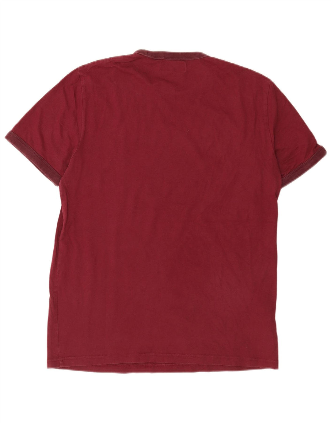 Fred Perry Mens T-Shirt Top Medium Burgundy Cotton