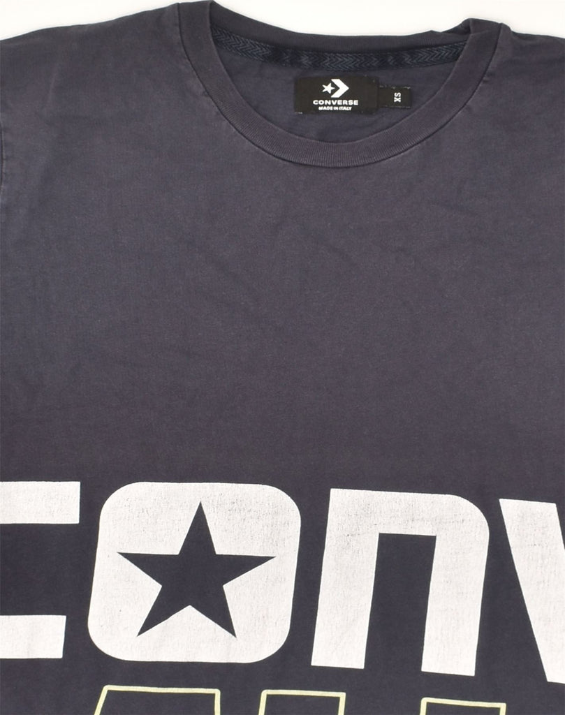 CONVERSE Mens Graphic T-Shirt Top XS Navy Blue Cotton | Vintage Converse | Thrift | Second-Hand Converse | Used Clothing | Messina Hembry 