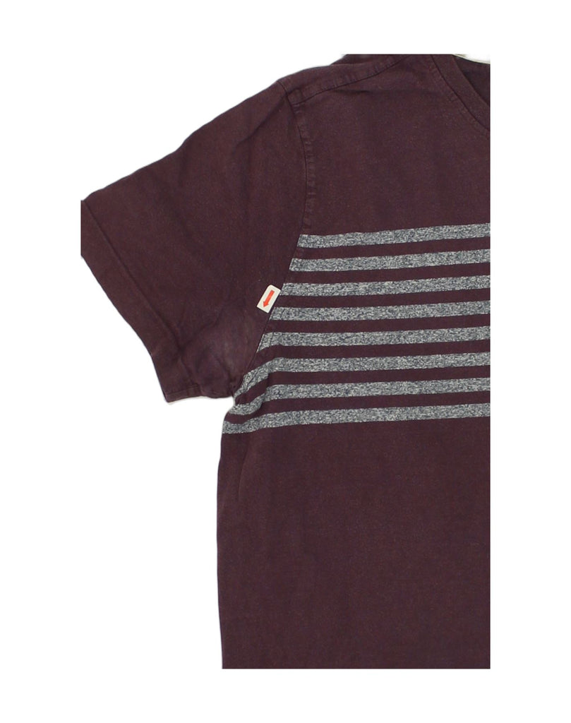 FAT FACE Mens T-Shirt Top Medium Burgundy Striped Cotton | Vintage Fat Face | Thrift | Second-Hand Fat Face | Used Clothing | Messina Hembry 