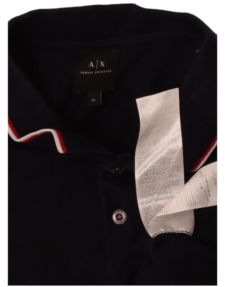 Armani Exchange Mens Polo Shirt XL Black Cotton