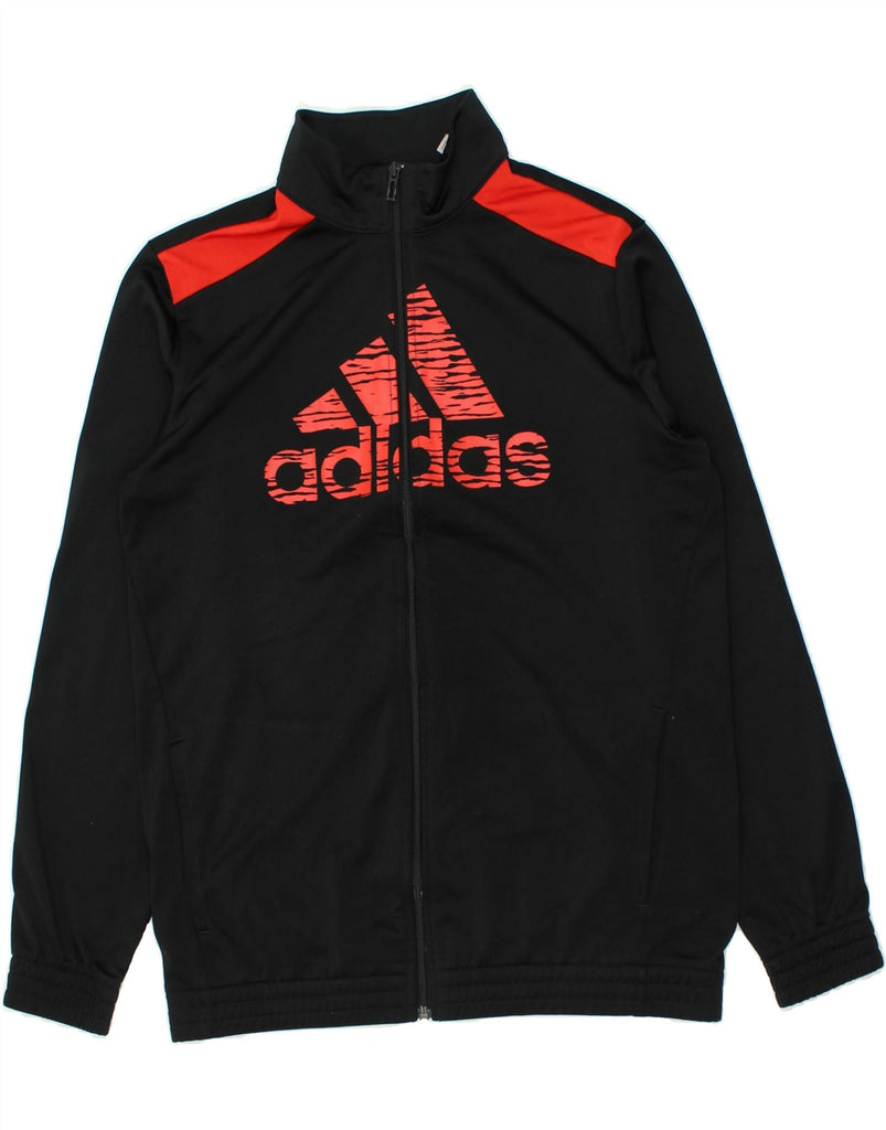 ADIDAS Boys Graphic Tracksuit Top Jacket 15-16 Years Black Colourblock | Vintage Adidas | Thrift | Second-Hand Adidas | Used Clothing | Messina Hembry 