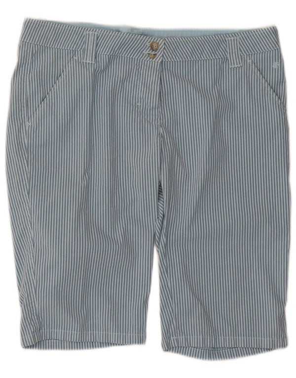 Belfe & Mens Chino Shorts UK 12 Medium W34 Blue Striped Cotton