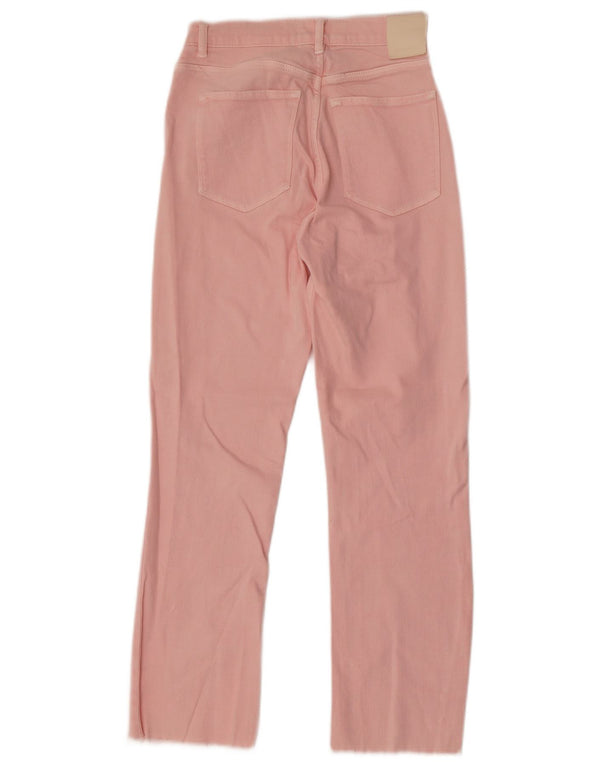Massimo Dutti Womens Mid Rise Crop Flared Jeans EU 34 2XS W24 L26 Pink