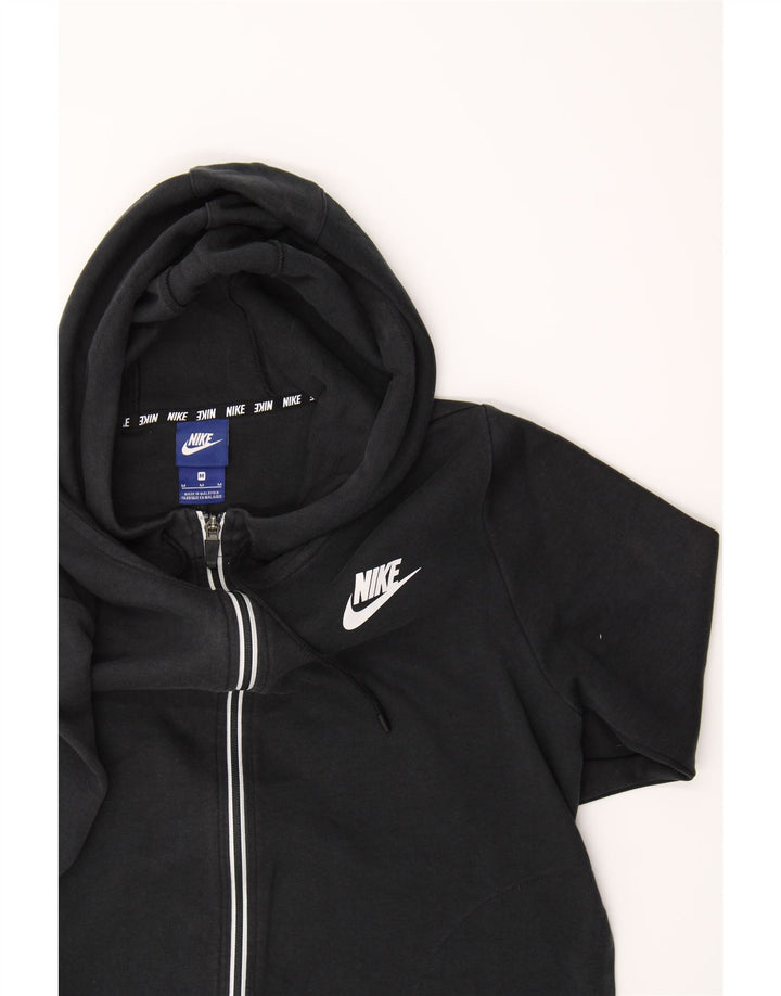 NIKE Womens Zip Hoodie Sweater UK 14 Medium Black Cotton Vintage Nike and Second-Hand Nike from Messina Hembry 