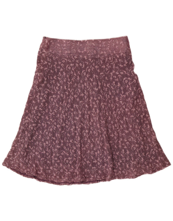 Marlboro Classics Womens A-Line Skirt EU 42 Large W32 Purple Check Wool