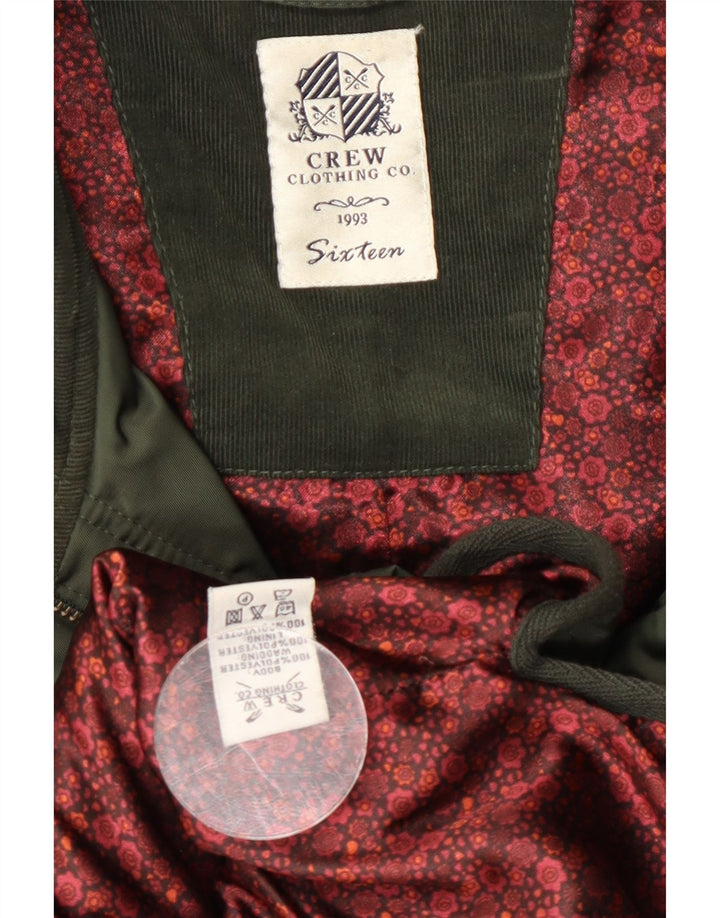 Crew Clothing Womens Military Quilted Jacket UK 16 Large Green Polyester